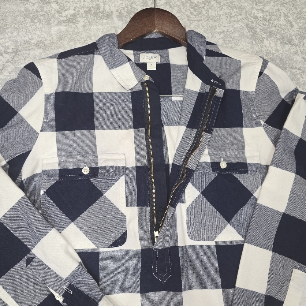 J.Crew Navy and White Checkered Shirt - Picture 9 of 11